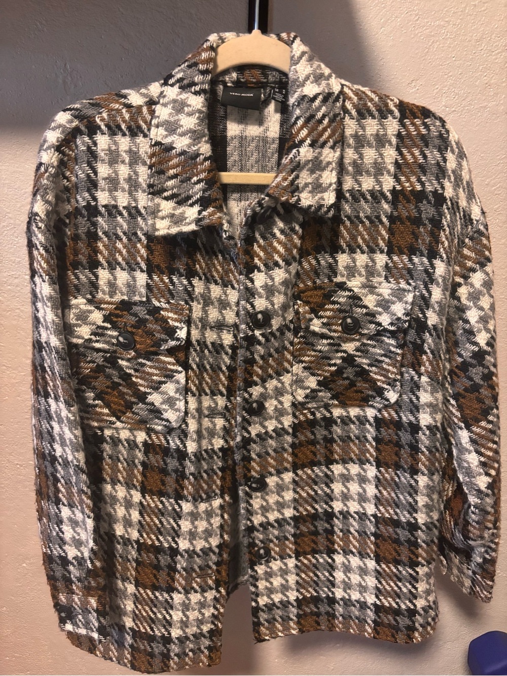 Vero Moda VMKENSO Plaid Wool Shacket/Jacket – Size Medium